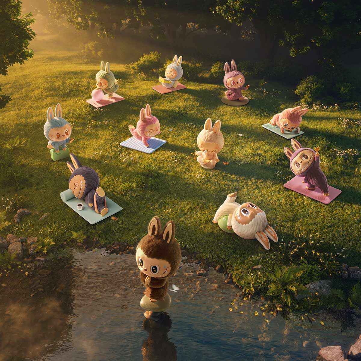 Labubu Ab Roller – Lazy Yoga Series Figurine