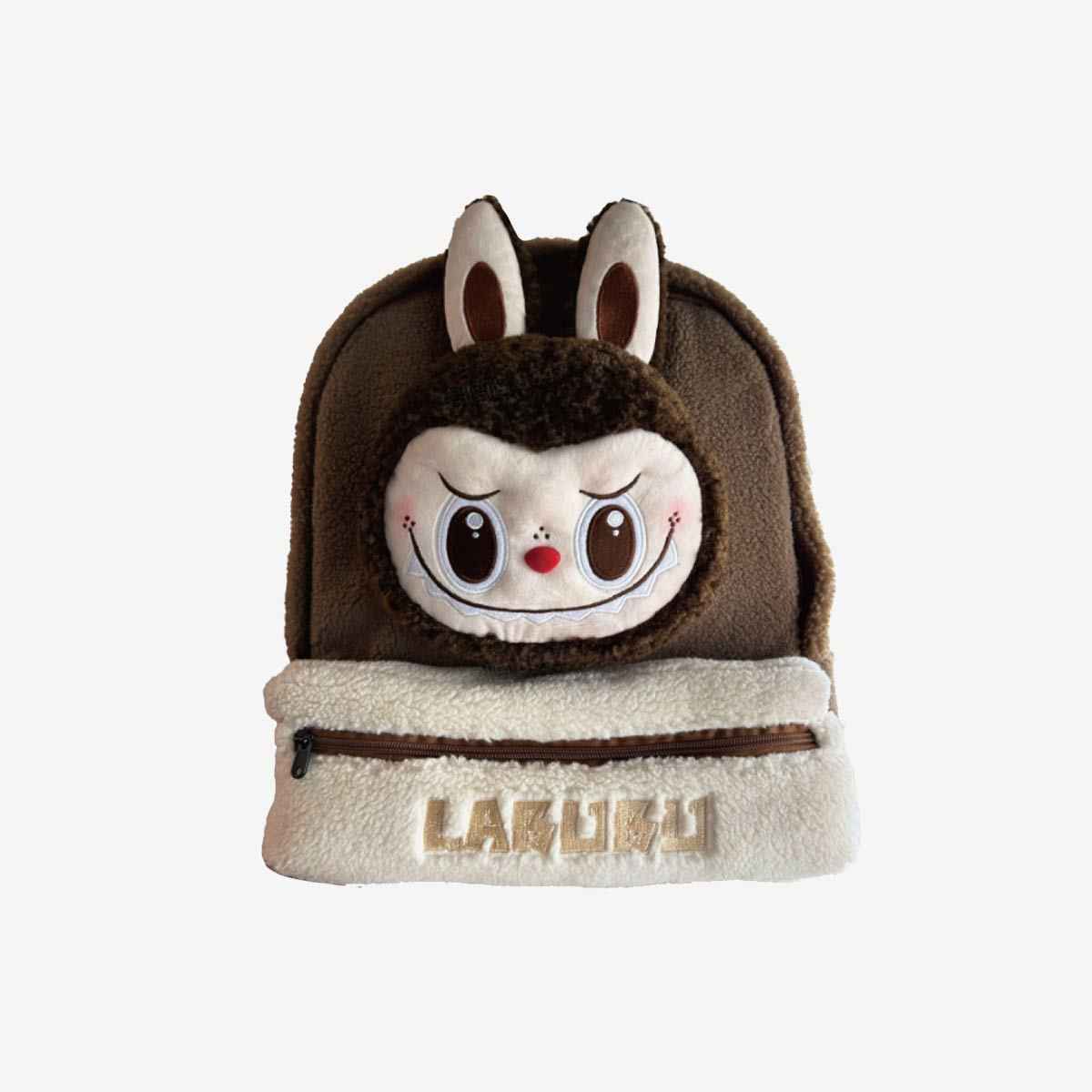 Classic Bag Series-LABUBU Berber Fleece Backpack (Brown)